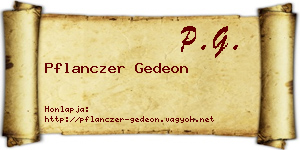Pflanczer Gedeon névjegykártya
